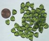 50 9mm Triangle Beads - Olive